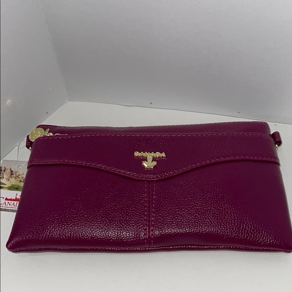 Made In Canada Burgundy Clutch/Cross Body Bag